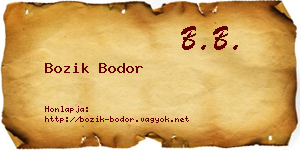 Bozik Bodor névjegykártya